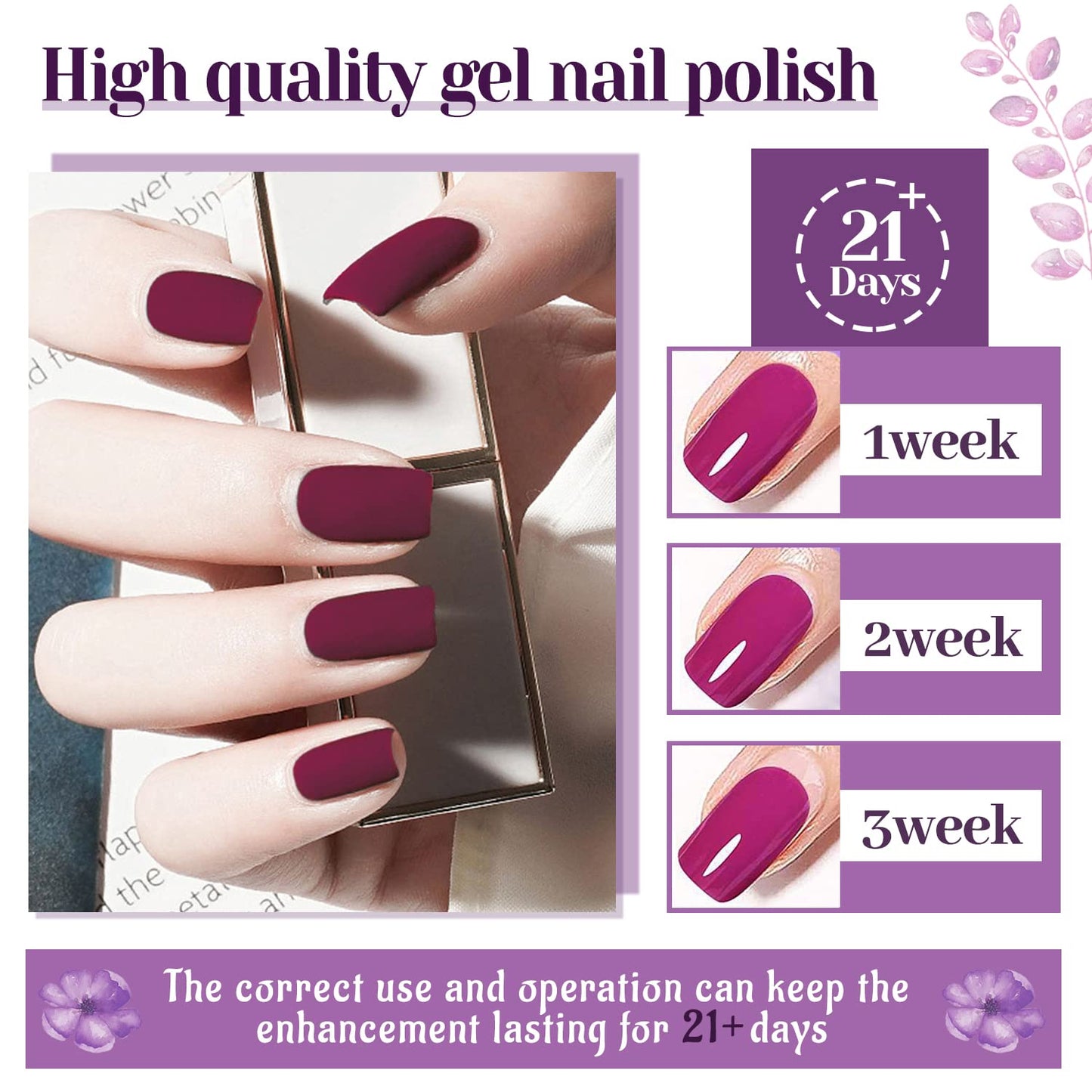 JODSONE Gel Nail Polish Kit 60 PCS with U V Light Soak off Base Top Coat 55 Shine Colors Gel Nail Kit Bright and Dark Brown Wine Red Series Manicure Set for Women and Girls