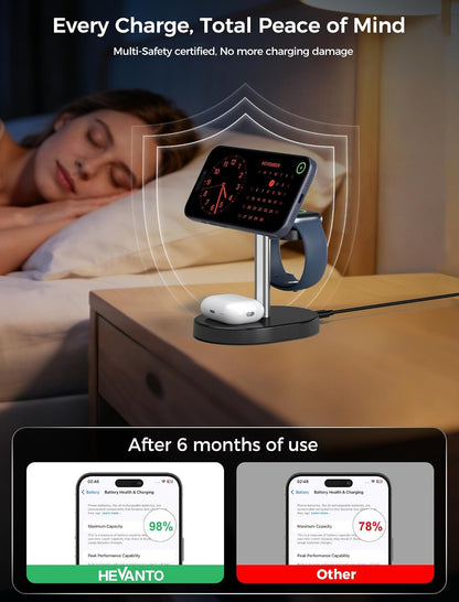 Mag-Safe Charger 3 in 1 Charging Station for iPhone Apple Watch AirPods