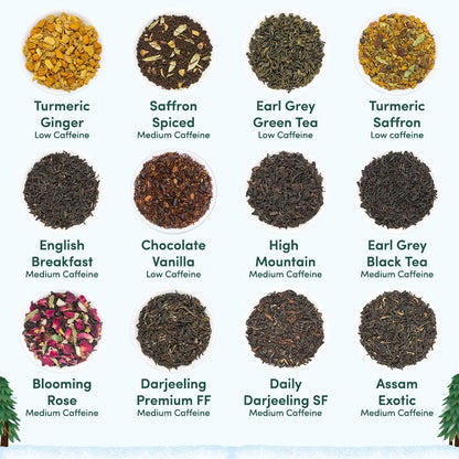 VAHDAM Assorted Green Tea Loose Leaf Tea Gift Set (10 Flavors) | Loose Leaf Green Tea Collection | Includes Himalayan Green Tea Varieties | Packed in Resealable Ziplock Pouches