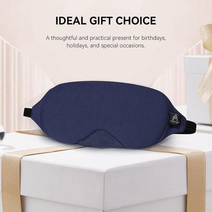 Mavogel Cotton Sleep Eye Mask, Light Blocking with Adjustable Nose Bridge | Updated Design, Soft and Comfortable Night Eye Mask for Men Women, Eye Blinder for Shift Work, Includes Travel Pouch, Grey