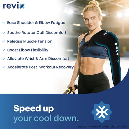 REVIX Arm & Shoulder Ice Pack Wrap for Pitchers, Gel Cold Pack, S