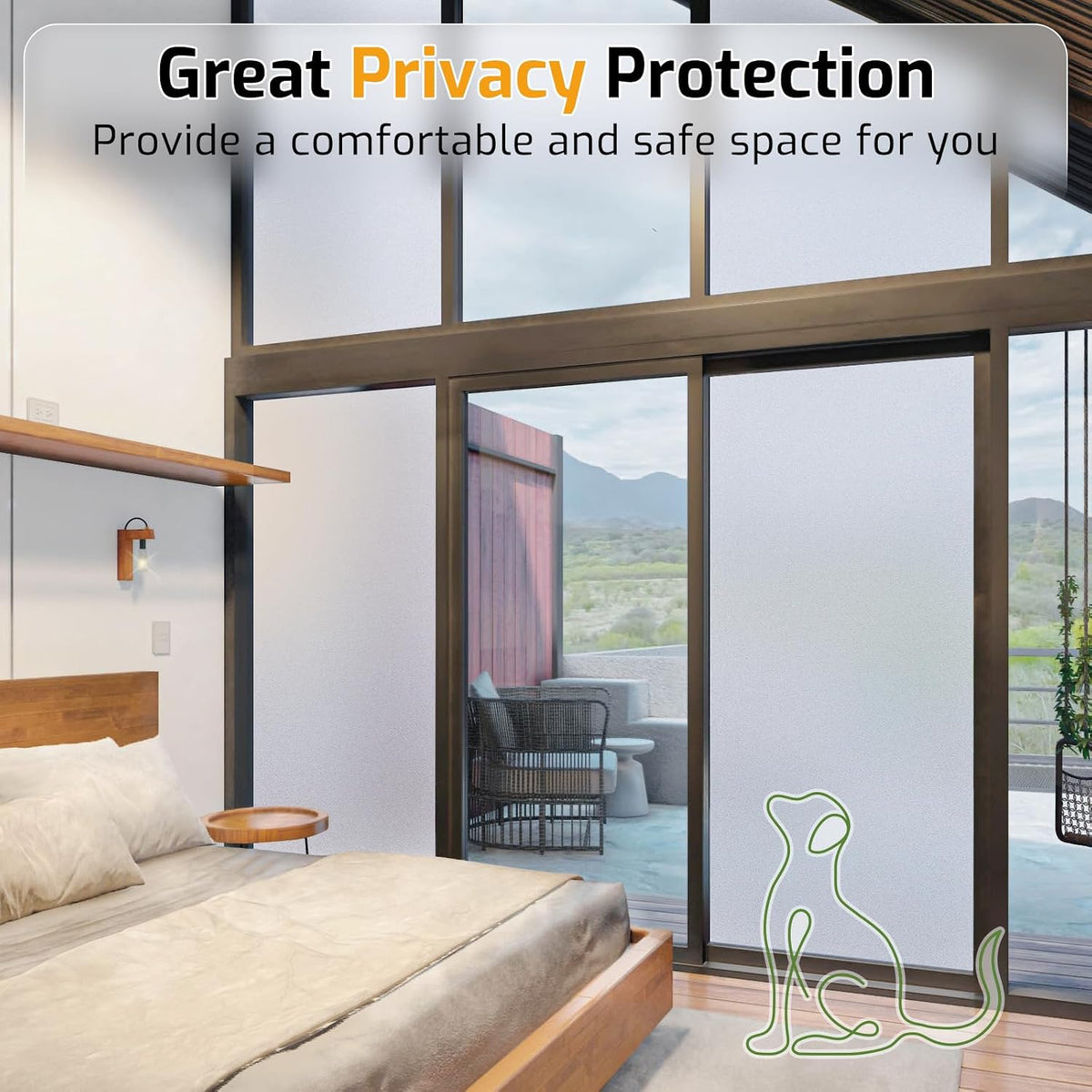 LUTE Blackout Window Film, Window Tint for Home Privacy, 17.5" x 78.7"