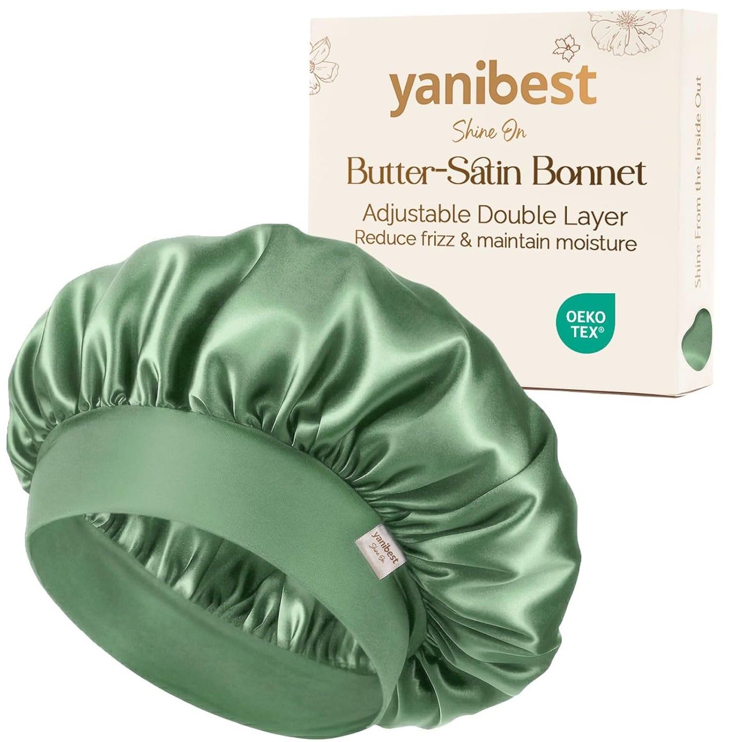 Yanibest Small Satin Bonnet for Men, Hair Bonnet for Short Hair Waves, Stay-on Night Cap, Daily Use for Sleeping Gym Outdoor, Black