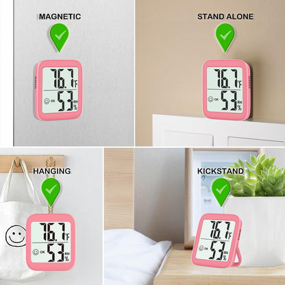 Antonki 2 Pack Room Thermometer for Home, Hygrometer Indoor Humidity Meter Gauge, Digital Temperature and Humidity Monitor Sensor for House, Terrarium, Incubator, Greenhouse - Battery Included