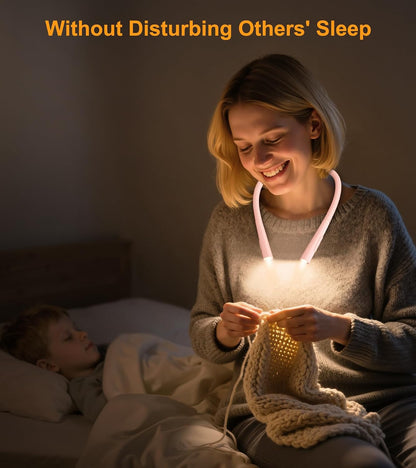 Gritin Book Light,Eye Caring 3 Colors & Stepless Dimming Neck Reading Light