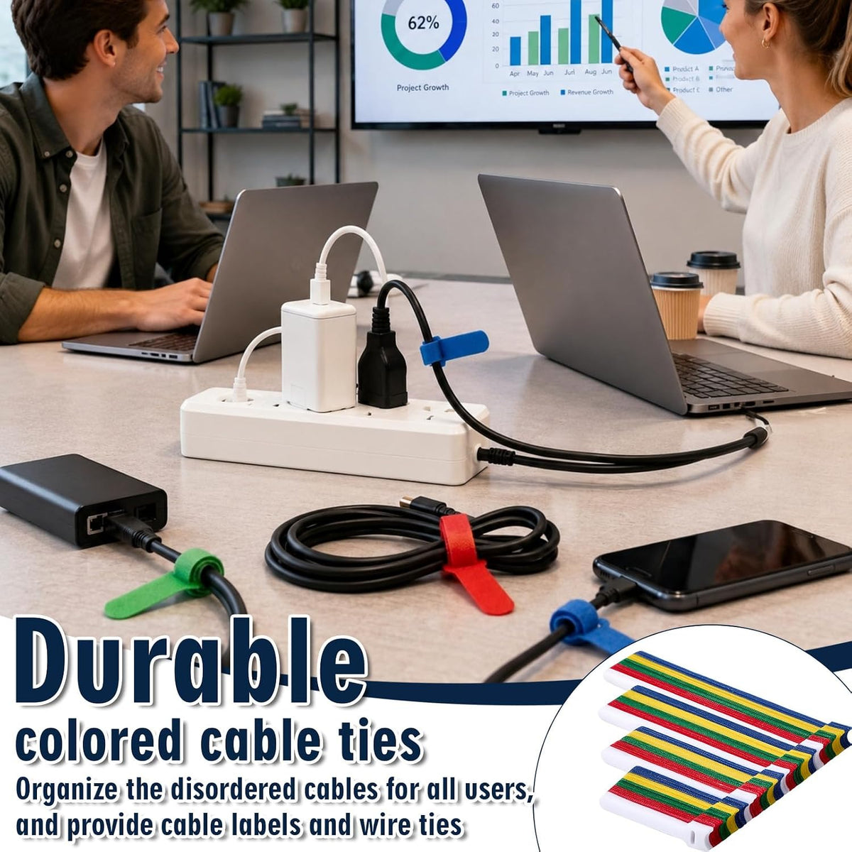 320 Pcs Cable Organization & Identification Kit, Color-coded Write-on