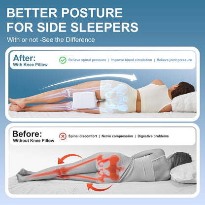 UJPFEO Knee Pillow for Side Sleepers, Leg Pillow for Sciatica, Back, HIPS, Knees, Joints Pain Relief,Pillows for Between Legs While Sleeping Spine Alignment Support & Relieves Pressure
