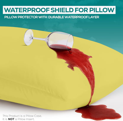 Utopia Bedding Premium 100% Waterproof Pillow Protectors with Zipper Standard Size (Set of 4), Bed Bug and Dust Mite Proof Zippered Pillow Covers, Pillow Encasement Cases, Gray