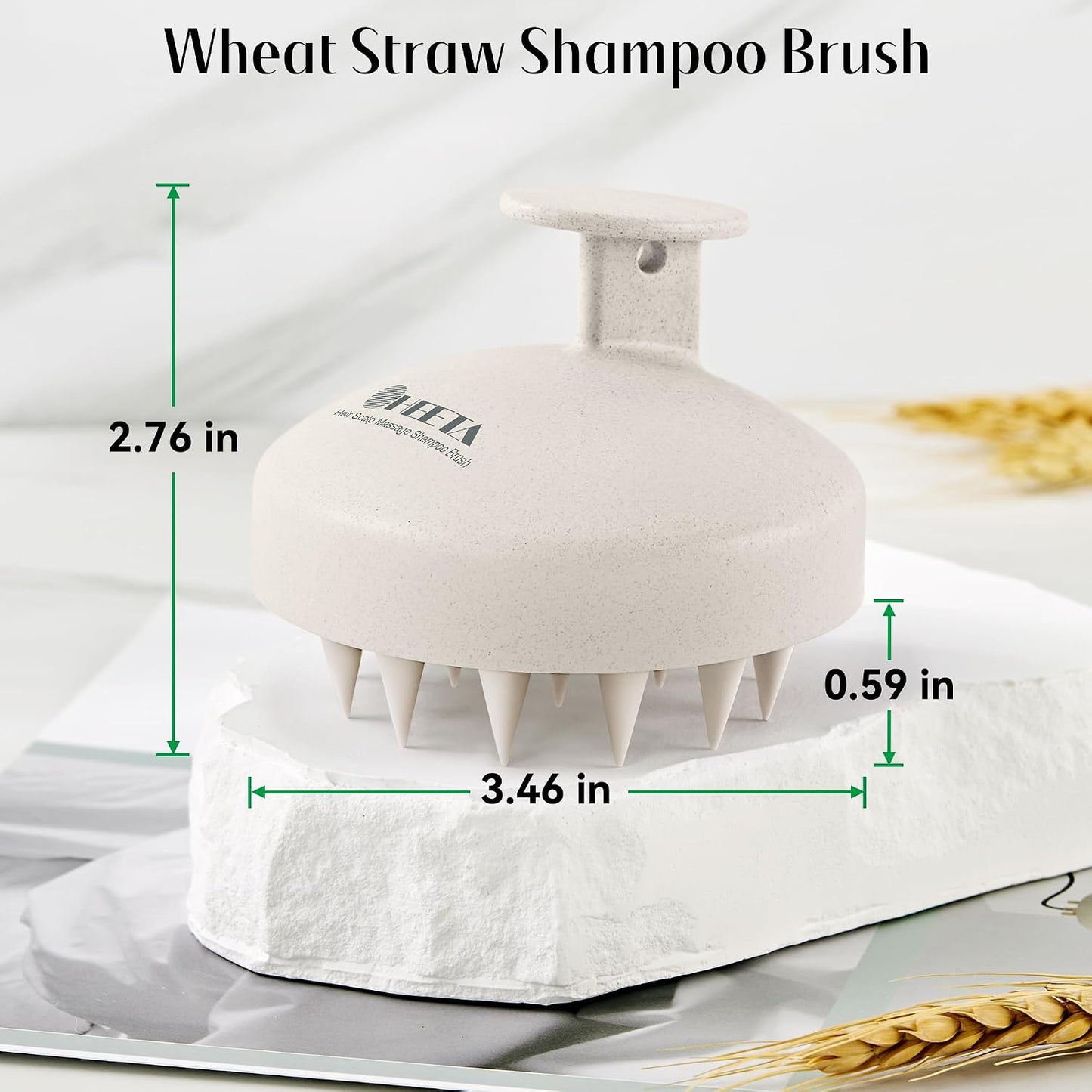 HEETA Scalp Scrubber Shampoo Brush, Scalp Massager Tool for Hair Growth, Soft Silicone Bristles for Dandruff Removal Wet Dry Use Women Men Kids Pet, Fit All Hair Types Care, Green