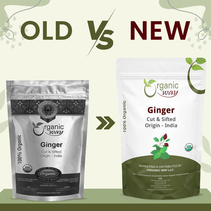 Organic Way Ginger Root Cut & Sifted - Herbal Tea - (16 Ounce)