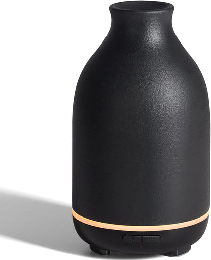 InnoGear Aromatherapy Diffuser, 150ml Ceramic Diffuser Mother's Gift Ultrasonic Humidifier Cool Mist Essential Oil Diffusers for Home Air Diffuser with 2 Mist Modes Waterless Auto Off, White