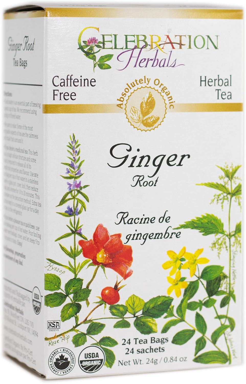 Celebration HERBALS Ginger Root Tea Organic 24 Bag, 0.02 Pound