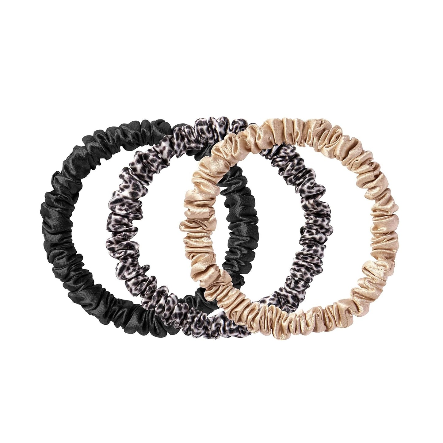 SLIP Amazon Exclusive Skinny Scrunchies: Anti-Crease, Anti-Breakage Slipsilk™ Design Protects Delicate Hair | Includes 3 Pure Silk Scrunchies, Basics