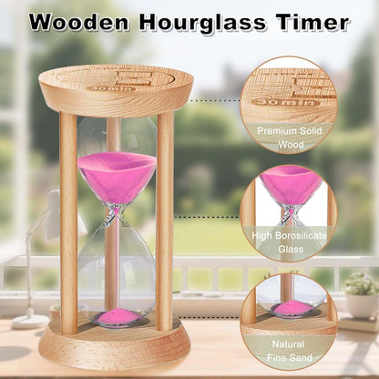 2 Minute Wooden Sand Timer,2 Min Hourglass, Small Sand Watch, Reloj De Arena, Hour Glass Sandglass for Home, Office, Decorative, Game, Classroom