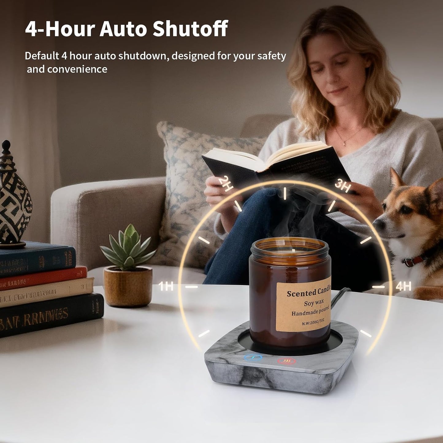 VOBAGA Mug Warmer& Coffee Mug Warmer for Office Desk Use, Candle Warmer with Three Temperature Settings, Coffee Warmer Plate for Cocoa Tea Water Milk with Auto Shut Off After 4 Hours, for Ideal Gifts