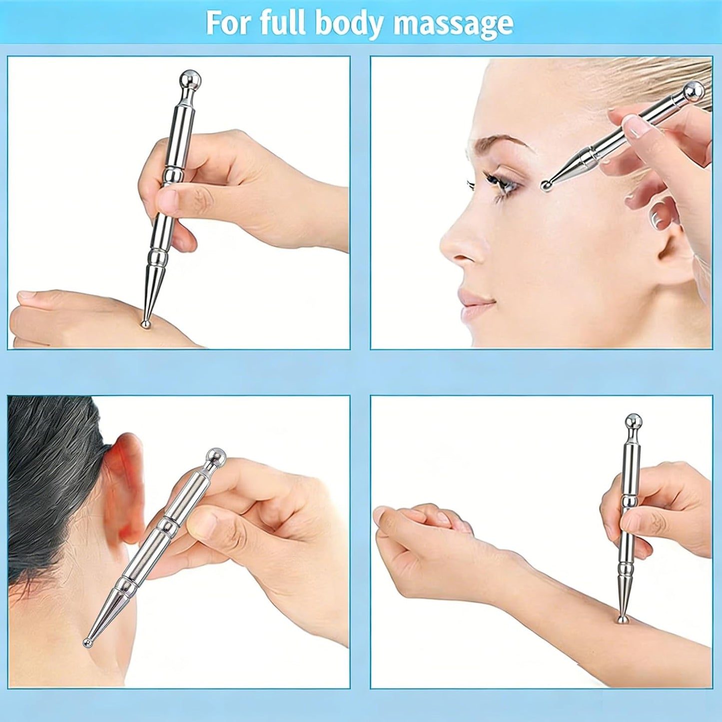 Stainless Steel Gua Sha & Jade Roller Set, Facial Massage Tools for Skin Firming, Facial Sculpting & Daily Self Care