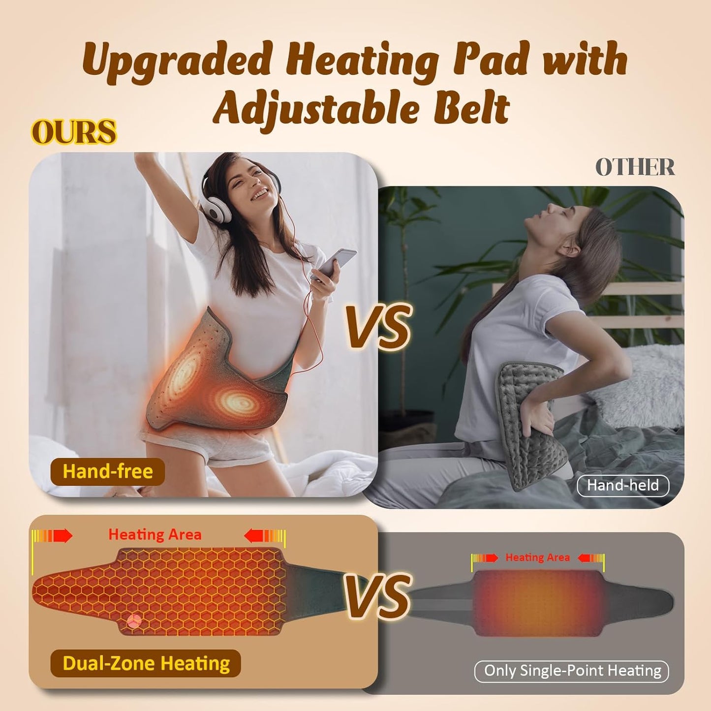 Heating Pad for Neck Shoulders Back, Extra Large Heat Pad for Full Body Relax, Electric Heated Wrap for Seniors, Dad Gifts Fathers Day, Birthday Gifts for Men Women Mom Grandma, ETL Safety Certified