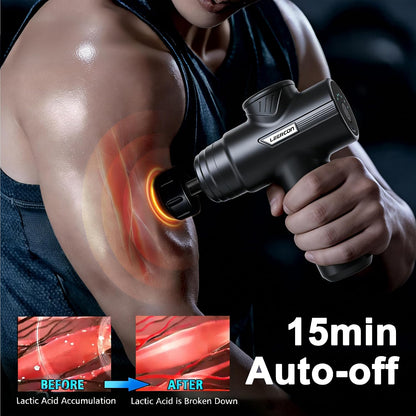 LEERCON Massage Gun Deep Tissue, Silent Motor and Portable Massage Gun with 4 Interchangeable Heads for Deep Muscle Relief and Relaxation, Relax Gift