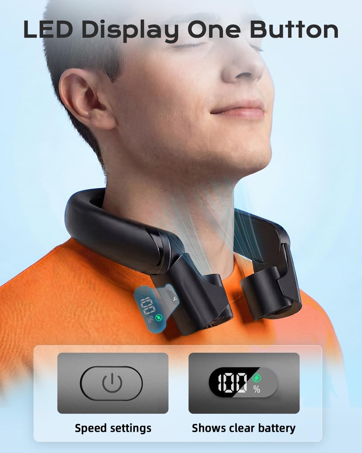 Neck Fan with Dual Motors, Adjustable Airvents Fan