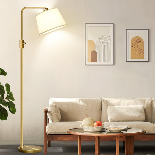 【Upgraded】 Dimmable Floor Lamp, 1000 Lumens LED Edison Bulb Included, Arc Floor Lamps for Living Room Modern Standing Lamp with Linen Shade, Tall Lamp for Bedroom Office Dining Room- Black