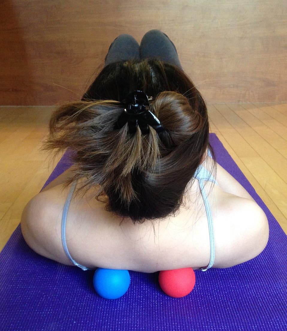 Kieba Massage Lacrosse Balls for Myofascial Release, Trigger Point Therapy, Muscle Knots, and Yoga Therapy. Set of 2 Firm Balls (Pink and Purple)