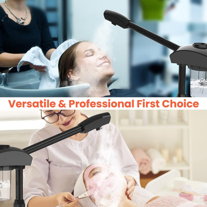 TASALON Ionic Facial Steamer, Professional Face Steamer for Facial, Esthetician Steamer for Face Spa and Salon Beauty, Hot Ionic Mist Face Steamer for Facial Deep Cleaning Skin Care Equipment- Black