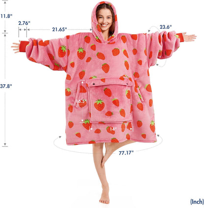 Narecte Cozy Oversized Blanket Hoodie Wearable Blanket Adults Soft Hooded Blanket Hoodie Birthday Gifts for Women Christmas - Colors A