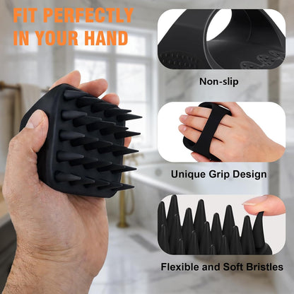 YEALIR Scalp Massager Shampoo Brush, Scalp Scrubber for Dandruff & Build Up, Scalp Massager Hair Growth - 100% Silicone, Plastic Free