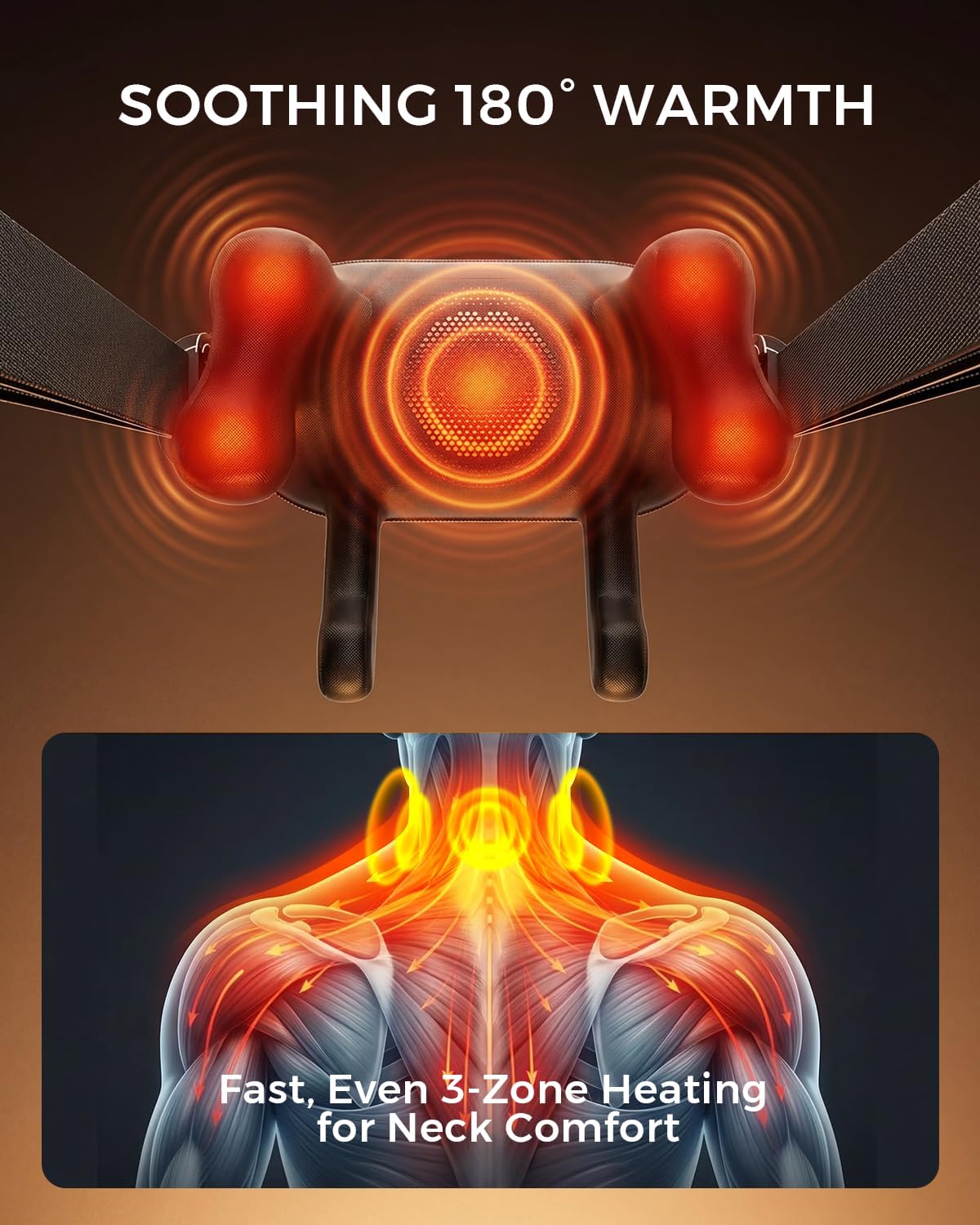 Upgraded Neck Massager for Pain Relief Deep Tissue, Cordless Neck and Shoulder Massager with Heat, 5 Modes Deep Tissue Kneading, Portable Shiatsu Massager for Back Leg Muscles, Home Office Travel Use