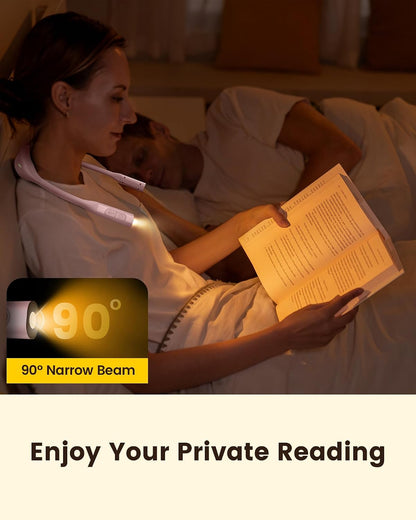 Glocusent Neck Book Light, Rechargeable Neck Lights for Crafts Reading