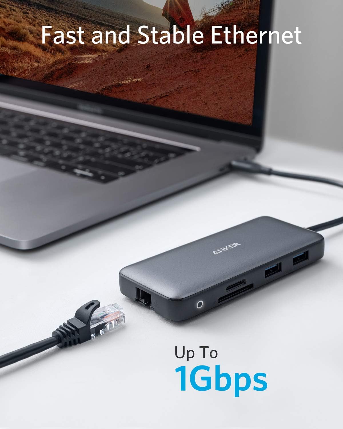 Anker Laptop Docking Station Dual Monitor, 8-in-1 USB C Hub with 4K HDMI