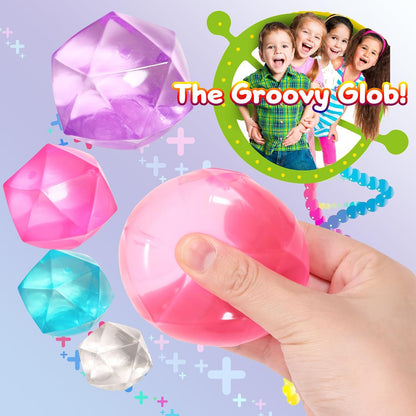 8pc Mini Small 1.4 Masonry Ice Squishy Stress Balls Diamond Anxiety Relief Slow Rise-Fidget Toy for Kids Classroom, Calming Toys Anxiety Children Teens