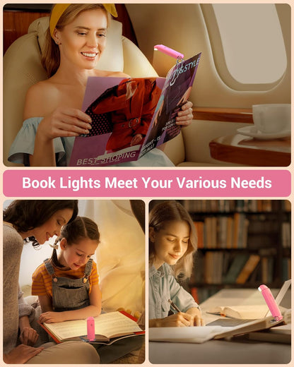 DEWENWILS USB Rechargeable Book Light for Reading in Bed, LED Book Reading Lights with Clip, Perfect for Bookworms, Kids, Warm White, Brightness Adjustable (Blue)