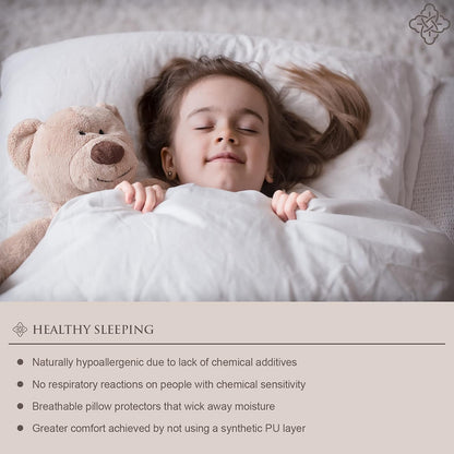 Bioweaves 100% Organic Cotton Breathable Pillow Protectors GOTS Certified with Zipped Closure – Standard, 20 x 26 inches, 2-Pack