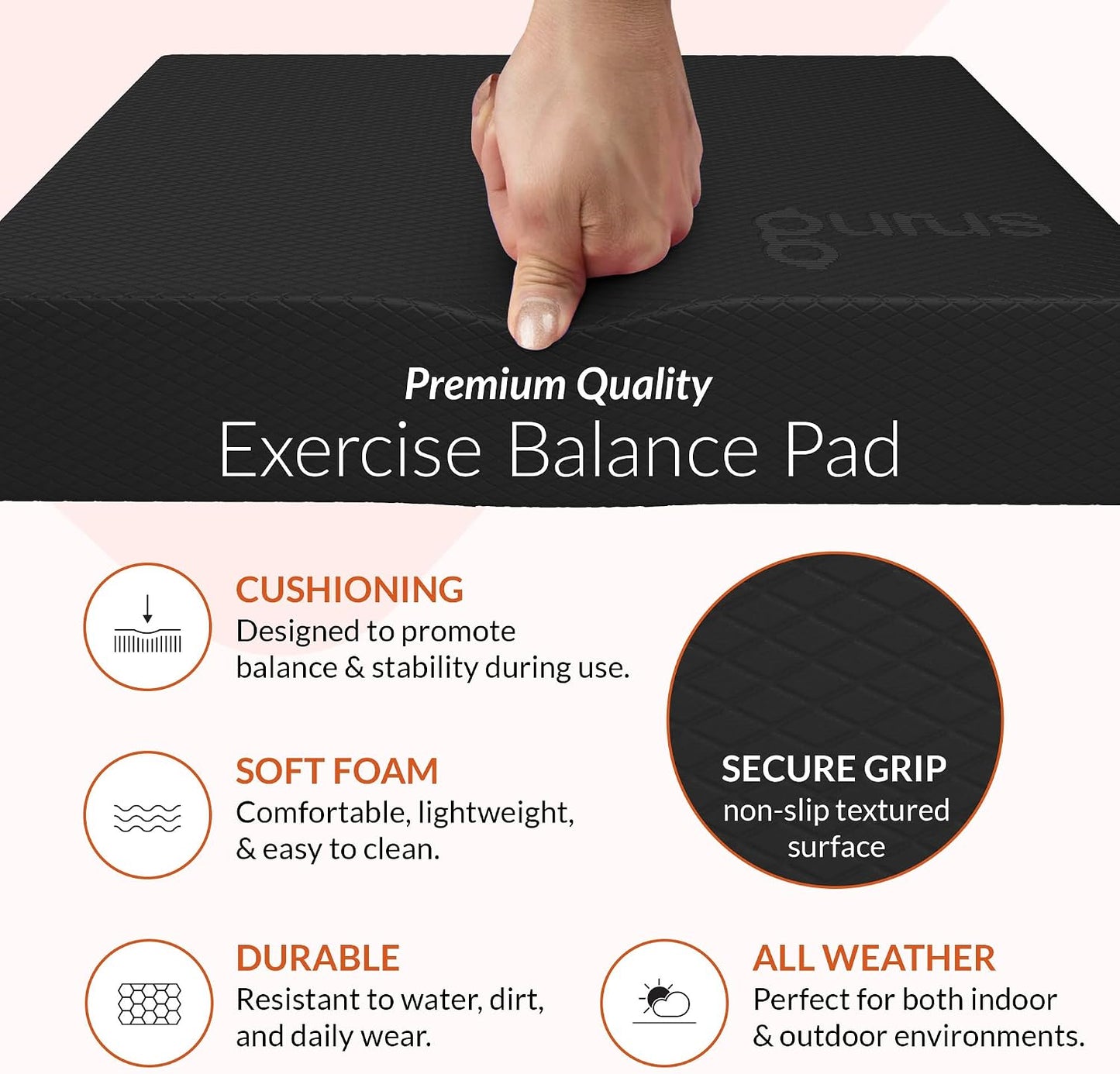 Gurus Balance Pad – High-Density Foam Balance Pad Physical Therapy for Stability & Strength, Exercise Foam Pad for Balancing, Non-Slip Lightweight Trainer for Home Gym & Rehab (Blue)