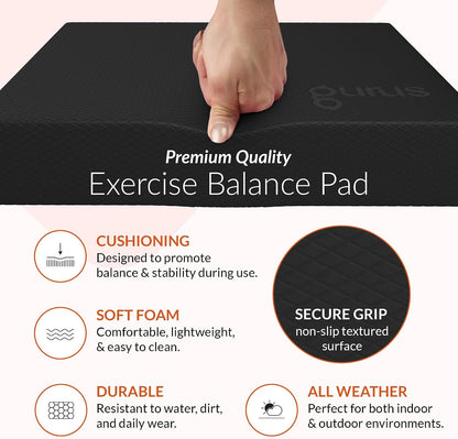 Gurus Balance Pad – High-Density Foam Balance Pad Physical Therapy for Stability & Strength, Exercise Foam Pad for Balancing, Non-Slip Lightweight Trainer for Home Gym & Rehab (Blue)