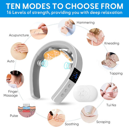 Neck Massager for Pain Relief Deep Tissue,Portable Neck Massager with Heat for Women Men