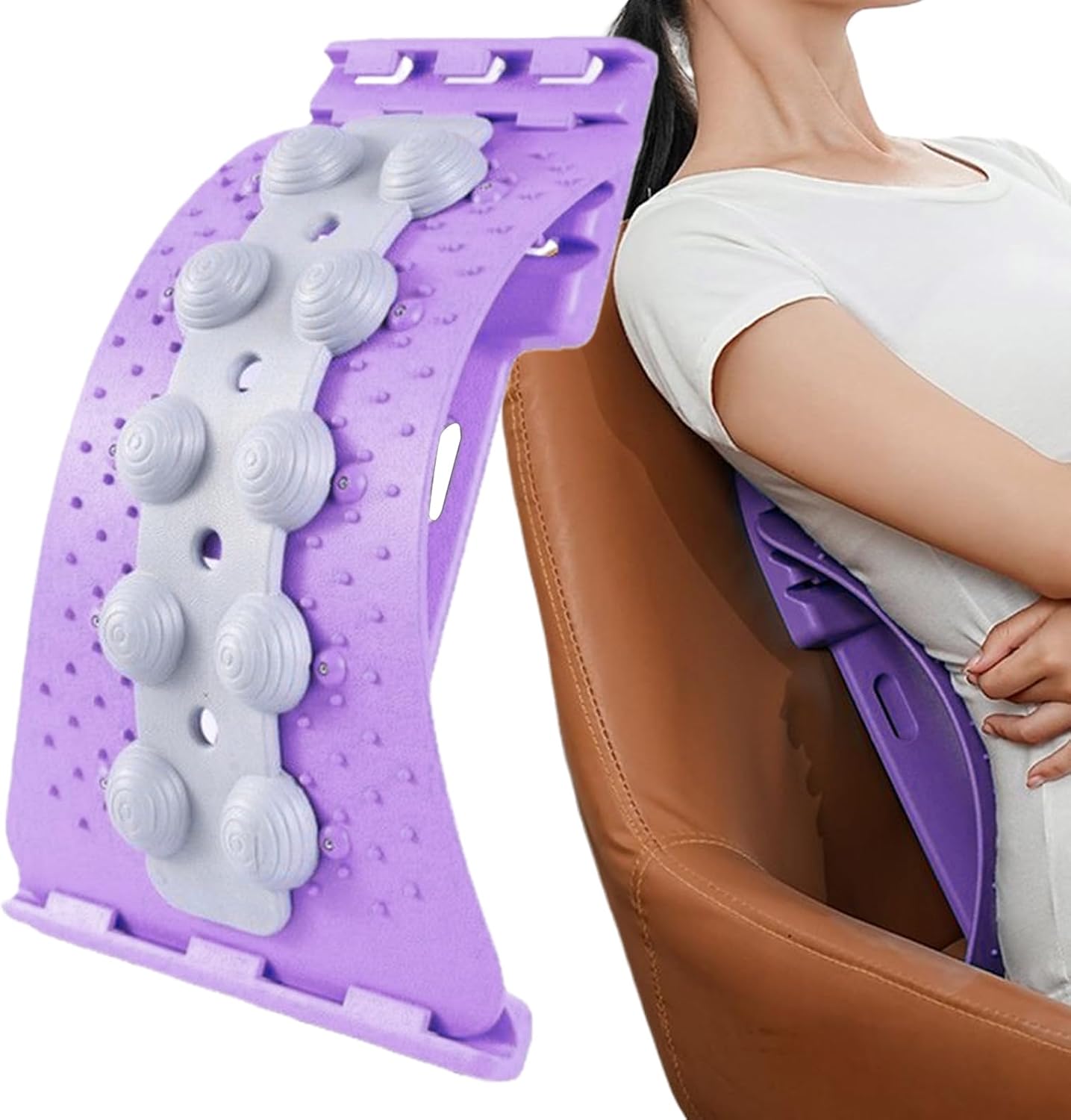 Back Stretcher, 4-Level Adjustable Back Cracking Device, Stretching Equipment, for Muscle Correction Shoulder Neck Nerve Workout Sleeping Sitting Yoga Exercise