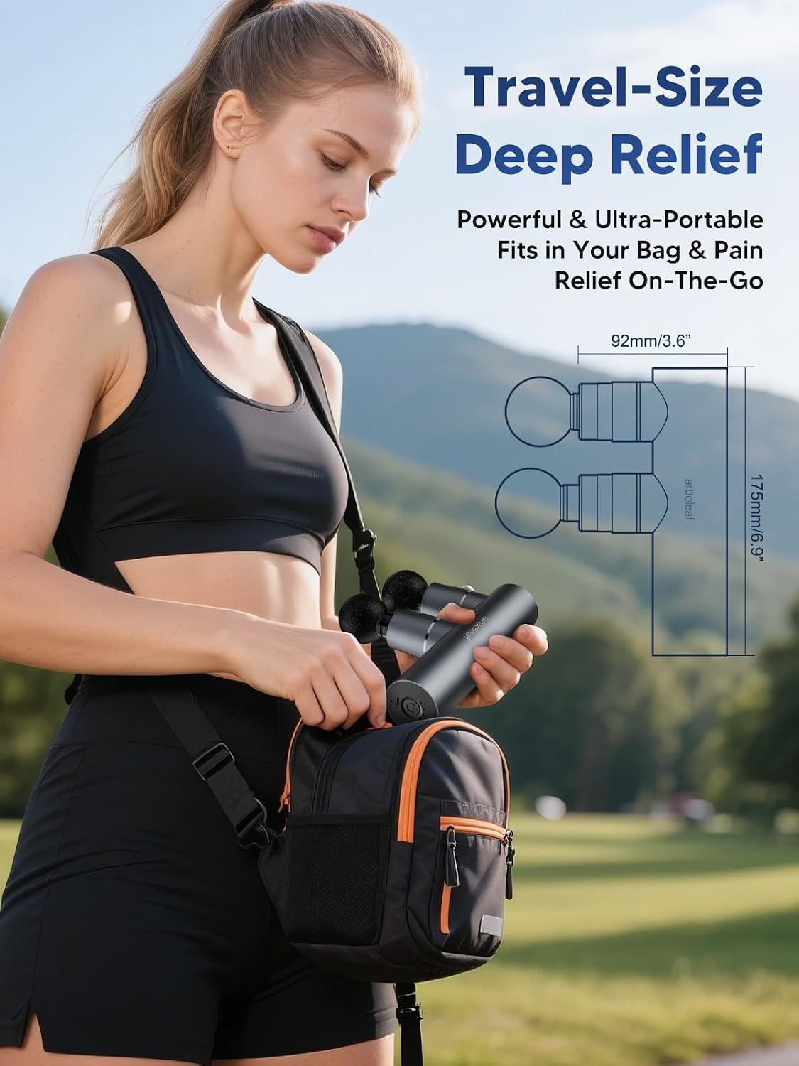 arboleaf Massage Gun Deep Tissue, Balance of Power & Portability Full-Metal Percussion Massager with Silent Brushless Motor - Ultra-Quiet Pocket-Sized for Athletes Back Pain Relief Home Office Travel