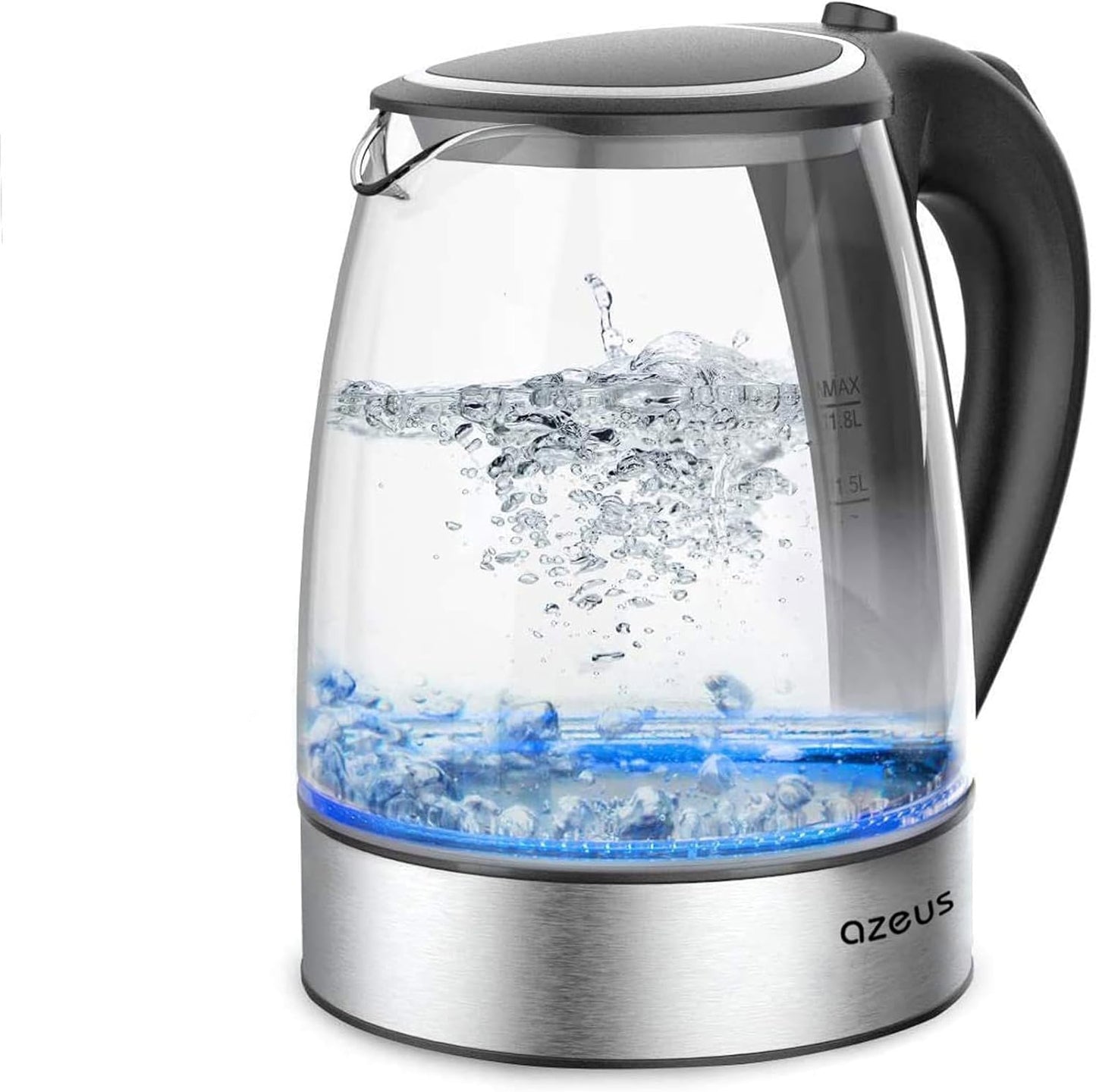 AZEUS Electric Kettle 1500W Tea Kettle, 1.8L Large Capacity with Auto Shut-Off and Boil-Dry Protection, BPA-Free