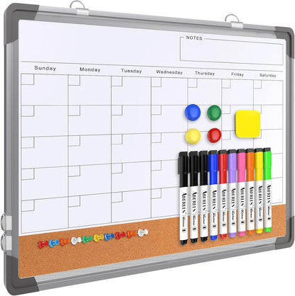 Weekly Calendar Whiteboard for Wall, 16x12 Inches Dry Erase Board, Small Magnetic White Board, Double-Sided Hanging Board for Office School Home Kitchen, Portable Board for Drawing Planning To Do List