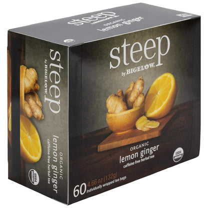 steep by Bigelow Organic Rooibos Hibiscus Herbal Tea, Caffeine Free, 20 Count (Pack of 6), 120 Total Tea Bags