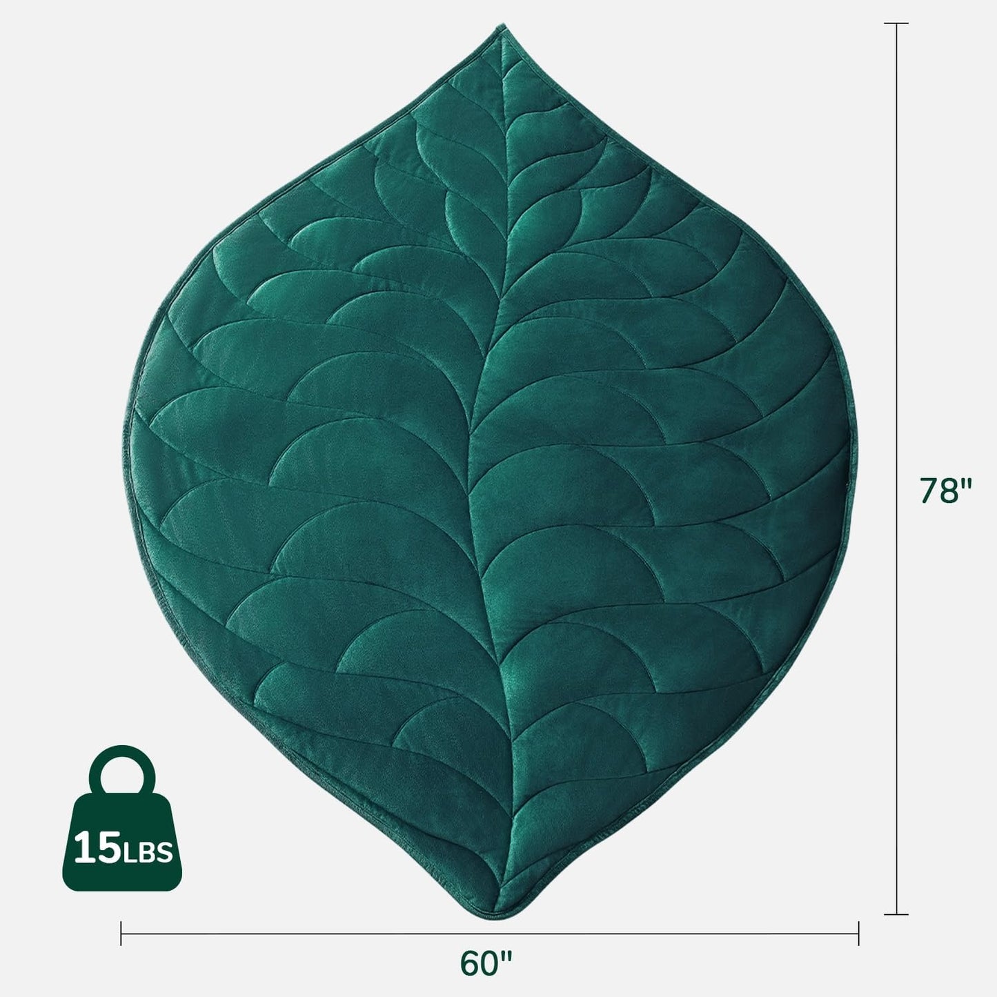 Kaisa Weighted Lap Blanket 7 lbs 41" x 53", Cozy Luxury Crystal Velvet Small Weighted Blanket for Adults, Portable Travel Weighted Blanket for Relaxation, All-Season Blanket, Machine Washable, Green