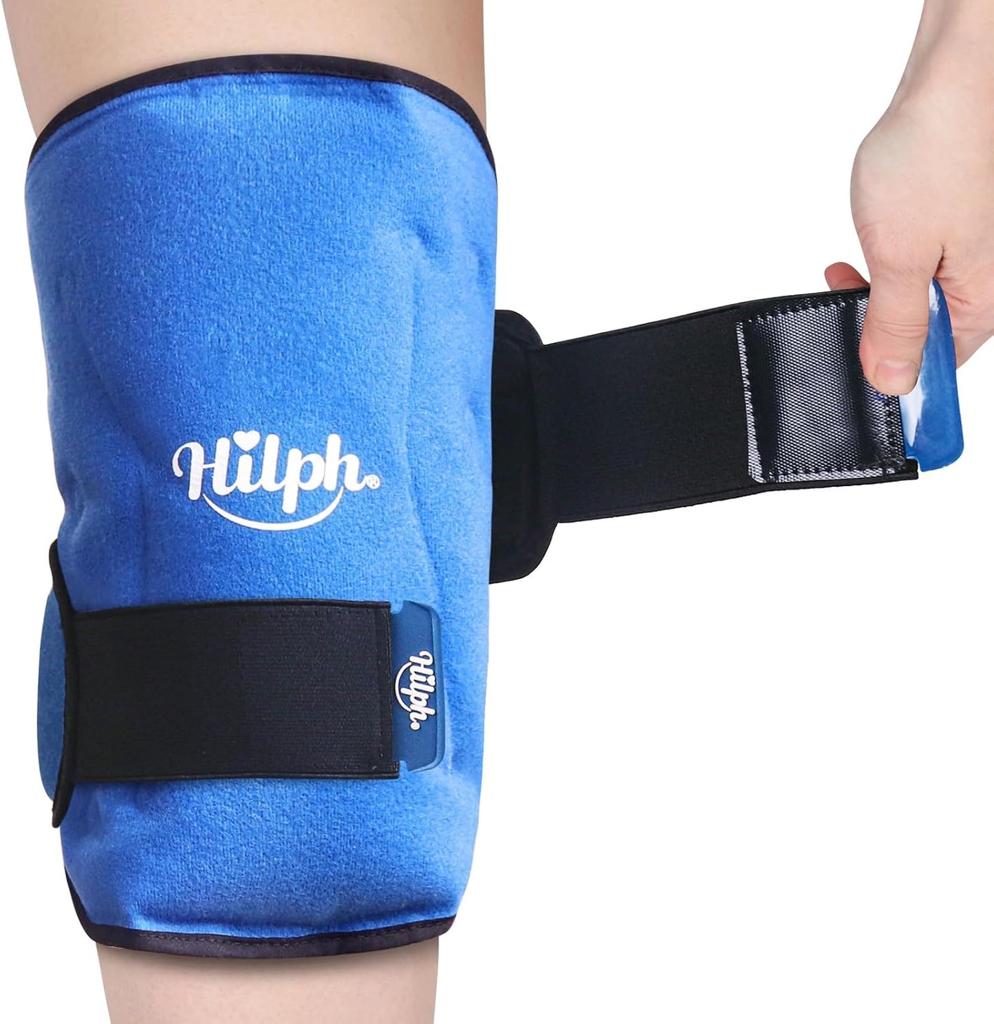 360° Full Coverage Knee Ice Pack Wrap for Post-Surgery Recovery - Bendable & Adjustable Hot Cold Therapy for Pain Relief, Swelling, Arthritis - Easy to Wear, Reusable Gel Pack for Men & Women, Black
