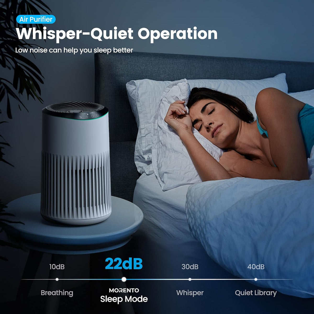 Air Purifiers for Bedroom Home for Smoke Pet Dander Odors 2 Pack Ivory