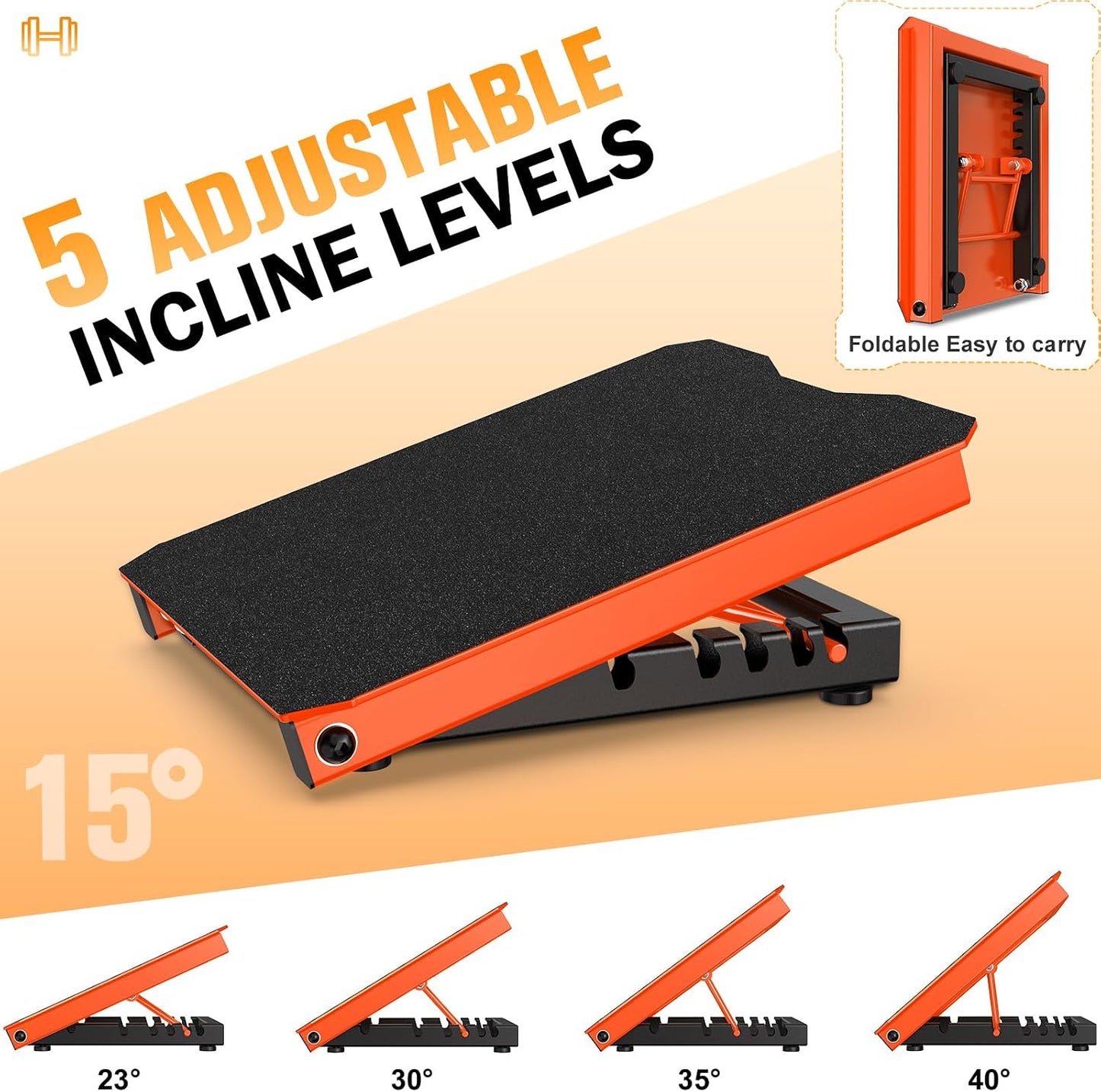 Naitesen Steel Slant Board Calf Stretcher for Squat 600lbs Weight Capacity Adjustable Incline Balance Board for Relieving Plantar Fasciitis Achilles Tendonitis Muscle Injuries Home Gym or Commercial