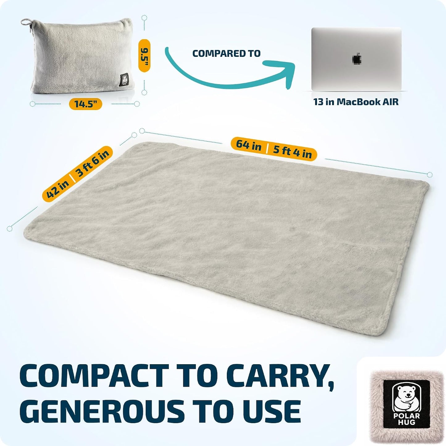Travel Blanket Airplane Compact with Hoodie – 2in1 Airplane Travel Accessories from Plane Blanket to Travel Pillow with Luggage Strap, Soft Handle & Secure Pocket