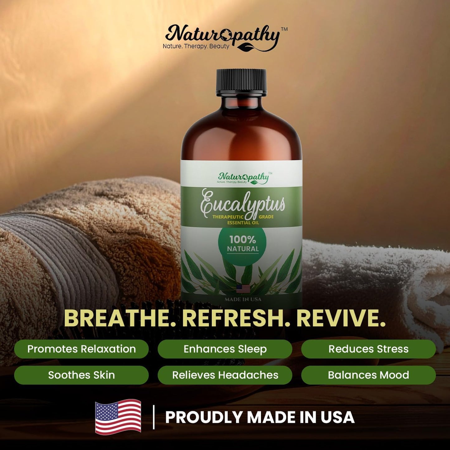 Naturopathy Lavender Essential Oil, 100% Natural Therapeutic Grade, Premium Quality Lavender Oil, 4 fl. Oz - Perfect for Aromatherapy and Relaxation