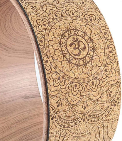 Yoga Wheel Cork Massage Wheel Pilates Yoga Circle Roller for Stretching Inner Wooden Yoga Wheel