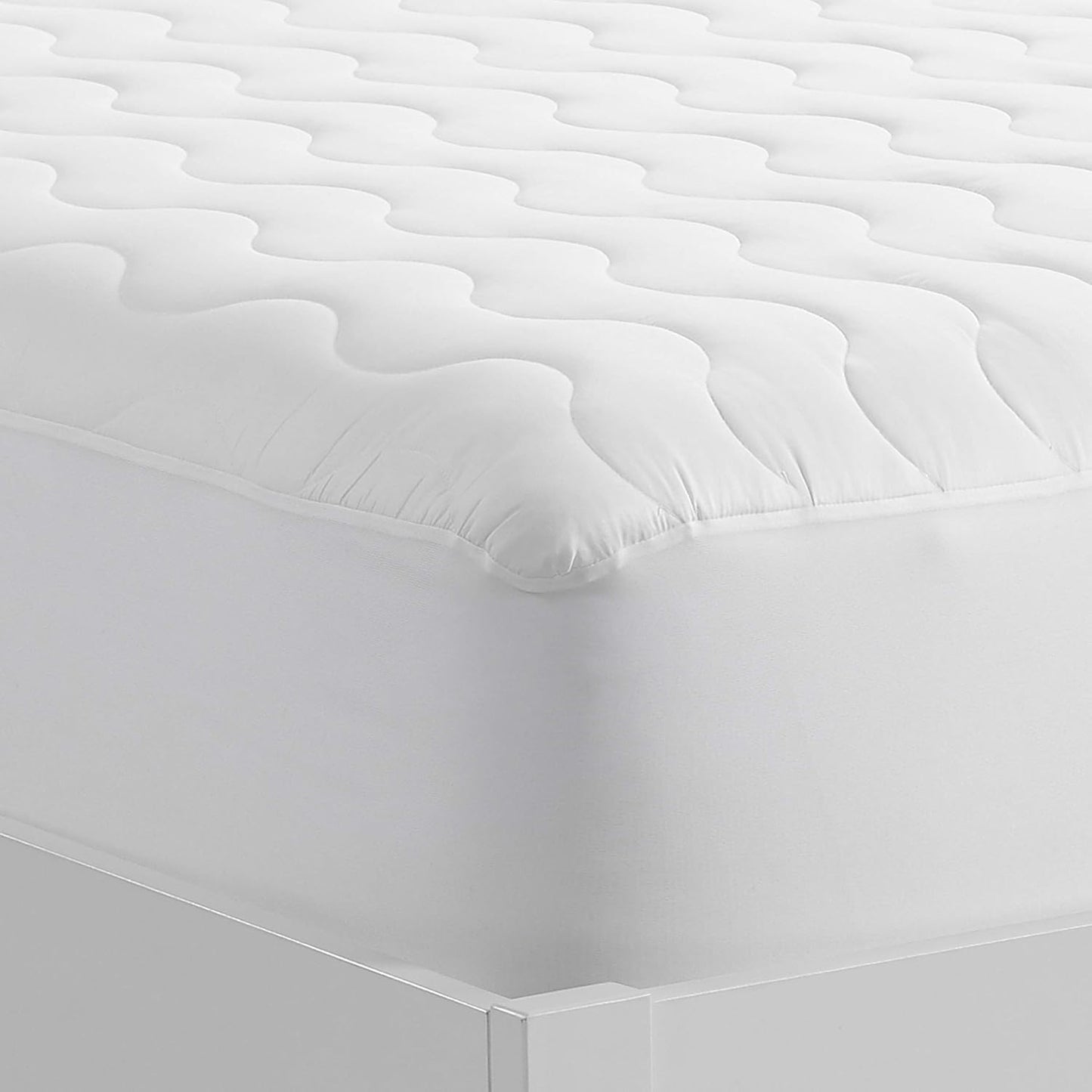 Serta Air Dry Extra Comfort Plus 100% Cotton Fabric Quilted Mattress Pad, Cooling and Breathable Mattress Cover, Moisture Wicking Protection with 18" Deep Pocket, Queen, White
